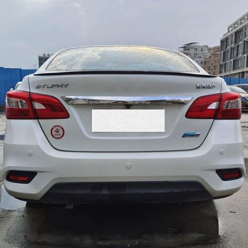For Spoiler Accessories NEW OLD Nissan Sentra SYLPHY Car Trunk PU Plastic Rear Lip Wing Tail Body Kit Diffuser V Style 2012-2021