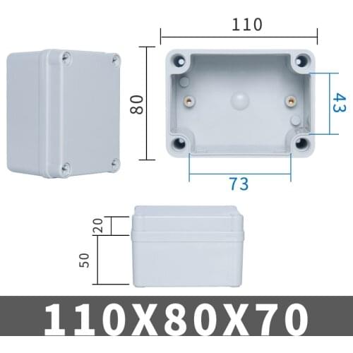 IP68 Outdoor waterproof junction box distribution monitoring plastic power terminal sealing box 110*80*70mm