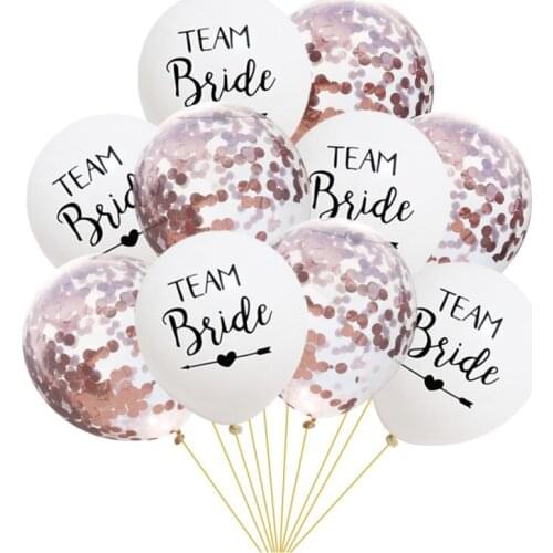 10inch Round Just Married Latex Balloons Team Bride Wedding Balloon Transparent Confetti Ballons 10pcs