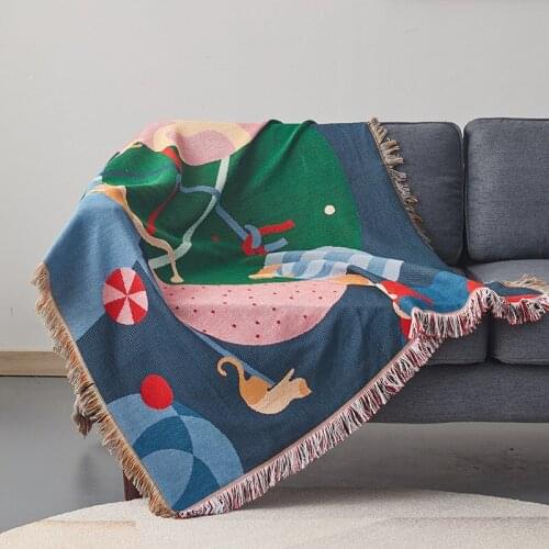 Forest Dancer Throw Blanket Multifunction 2 Sides Sofa Covers Cobertor Tassel Dust Cover Air Conditioning Blankets For Bed