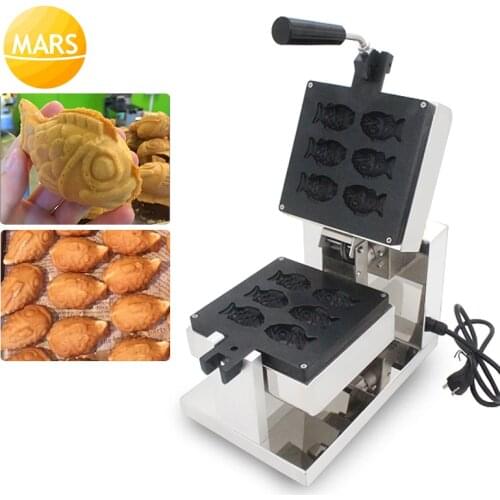 Mars Stainless Steel Whale Shaped Rotating Big Eyes Taiyaki Maker Fish Waffle Machine Pan Baker In Food Machinery