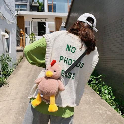 Cute Rooster Doll Kids Plush Shoulder Bags Mini Backpack Kids Toy Bags for Girls Mobile Phone Bag Lipstick Bag Childs Gift