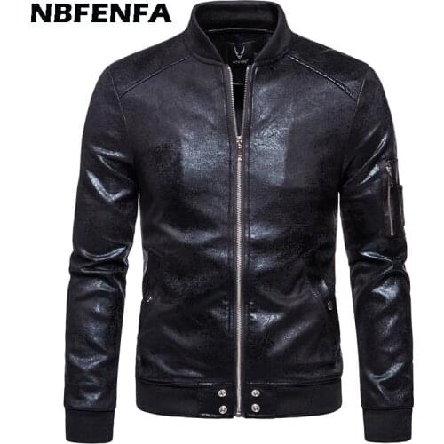 Men Leather Jackets PU Coats Solid Outwears Men Clothing Male Autumn Jacket Slim Fit Motorcycle Biker Coat Windbreaker LA181
