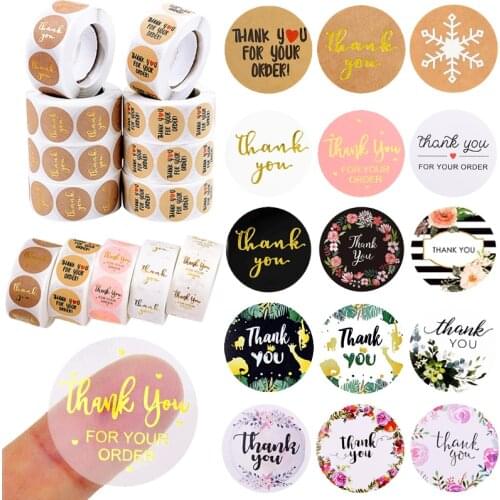 500pcs Thank You Stickers 1inch Round Gift Seal Label Sticker Diary Stationery Stickers For Wedding Party Decor Handmade Sticker