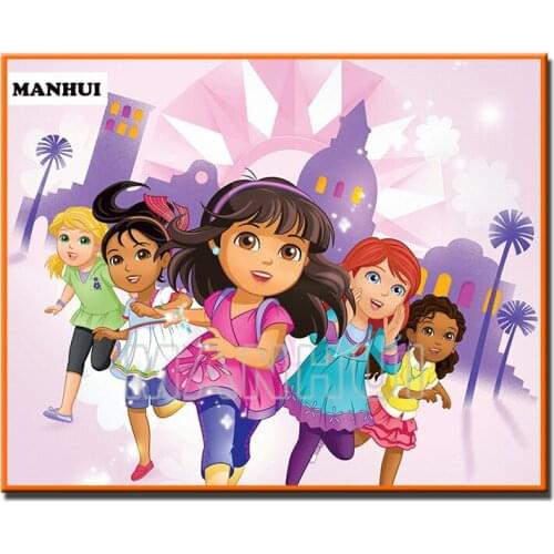 NEW Diamond Painting Cross Stitch Running girls Full Square/Round Decorative Diy Diamond Embroidery Cartoon Fashion Gift MH360