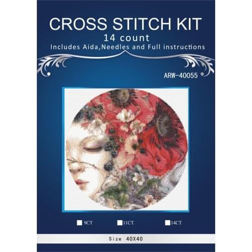 Oneroom pretty girl flowers Scenery Embroidery Needlework Crafts 14CT Unprinted DMC DIY Quality Cross Stitch Kits Handmade