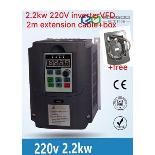 Item 2.2KW Variable Frequency Drive VFD Inverter 3HP 220V for CNC router Spindle