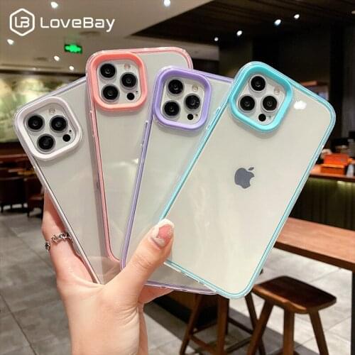Transaprent Candy Color Shockproof Phone Case For iPhone 11 12 Pro Max X XR XS Max 7 8 Plus SE 2020 Soft TPU Bumper Back Cover