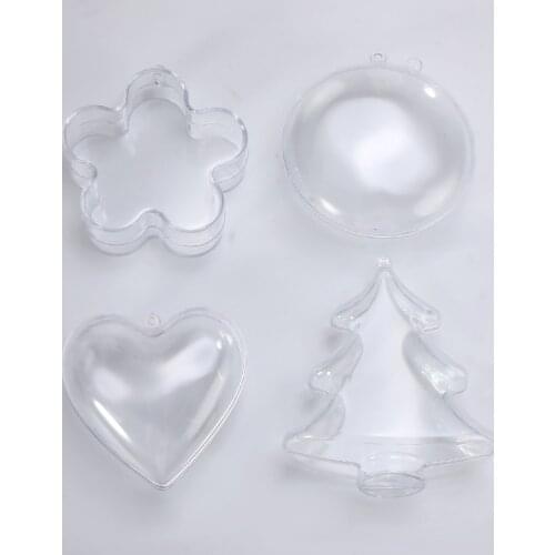 1PCS Clear 3D Bath Bomb Mold Heart Shape DIY Bath Bomb Mold Plastic Christmas Xmas Trees Decoritions Bath Accessories