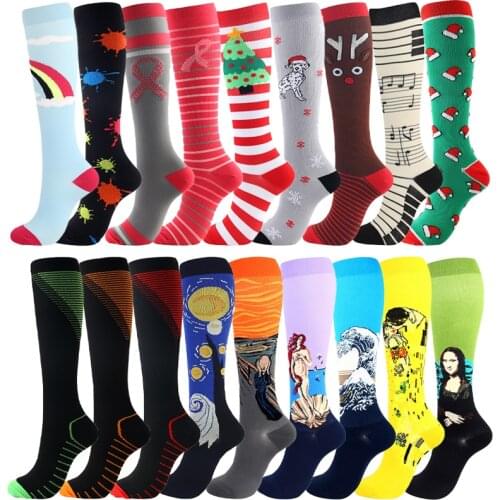 Sports Compression Socks Interesting Patterns Halloween Pressure Running Suitable Varicose Veins Blood Circulation Sports Socks