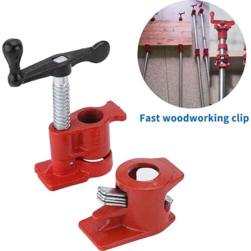 1/2Inch Heavy Duty Pipe Clamp Woodworking Wood Gluing Pipe Clamp 3/4 Inch Pipe Clamp Fixture Carpenter Woodworking Tool