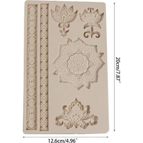 Vintage Royal Flower Silicone Molds Curlicues Scroll Lace Sugarcraft Gumpaste