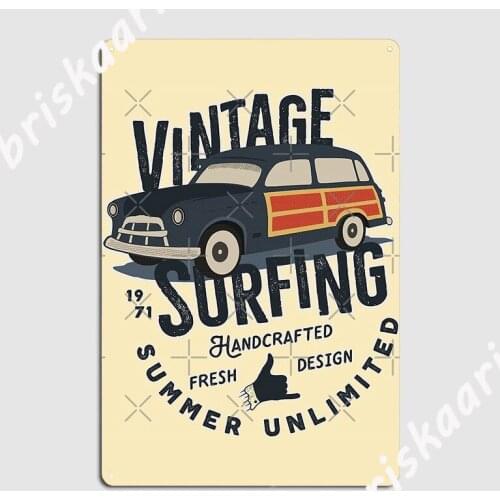 Surfing Vintage Board Co Poster Metal Plaque Decoration Cinema Kitchen Bar Cave Poster Tin sign Posters
