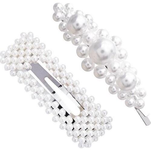 70% Hot Sale Fashion Women Girls Faux Pearl Geometric Hairpin Hair Clip Barrette Headwear