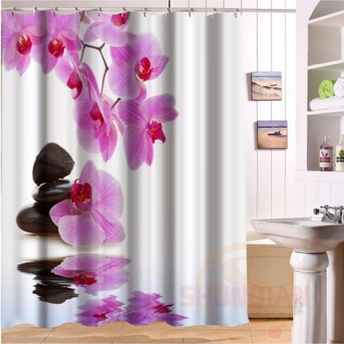 CHARMHOME Stronghold orchid Stock Shower Curtain Polyester Fabric Bathroom Bath Curtain