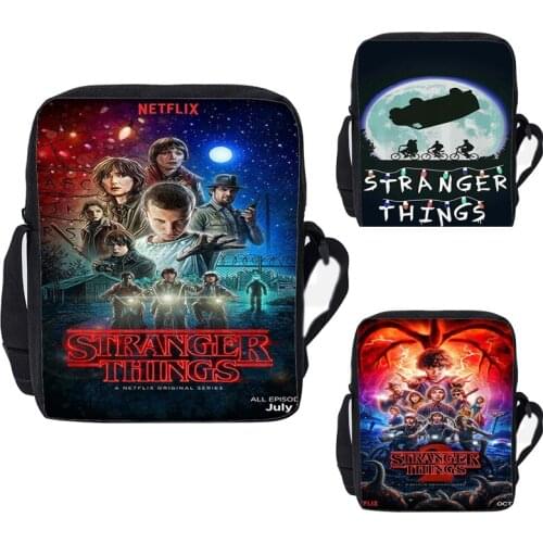 3D Print Stranger Things Girls Handbags Crossbody Bags for Women Shoulder Bag Children Boys Hip Hop Cosmetic Bag Student Bookbag