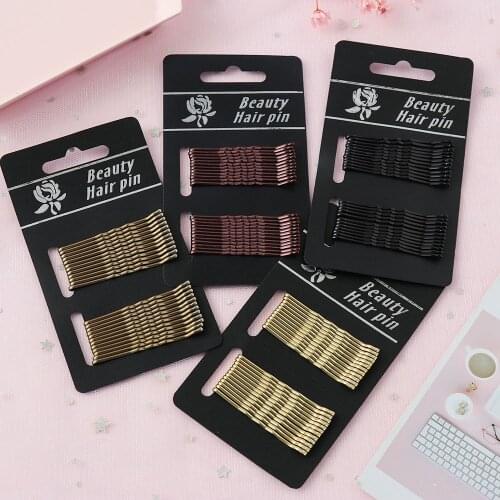 24Pcs/Pack Women Basic Black Gold 5CM Barrettes Female Curly Wavy Hair Clips Lady Good Quality Styling Hair Accessories