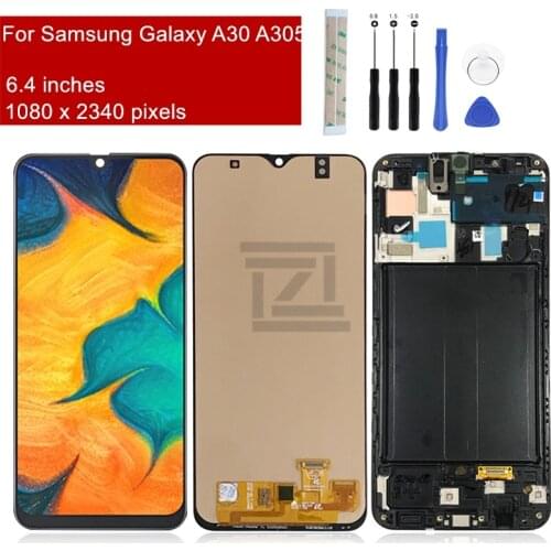 For Samsung galaxy A30 LCD display A305 Touch Screen Digitizer Assembly with frame A305/DS A305F A305A screen repair parts