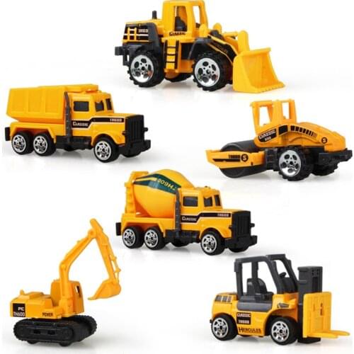 1:64 Mini Diecast Alloy Car Engineering Dump Truck Excavator Vehicles Model Car Educational Toys for Boy Kids Gift