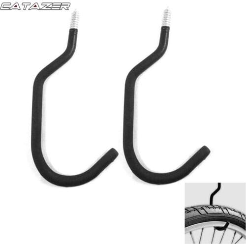 1 Pair Bicycle Storage Garage Parking Racks Black Accessories Stand Holder Home Hanger Cycling Wall Mounted Steel Bike Hook