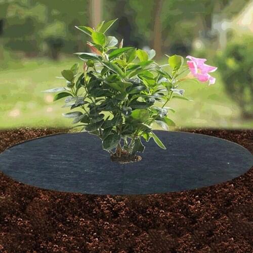 10Pcs Tree Protection Weed Mats Ecological Control Cloth Mulch Ring Round Weed Barrier Plant Cover For Indoor Outdoor Gardens