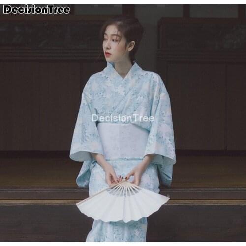2021 kimono dress women haori japanese style kawaii girls crane sakura yukata vintage party japan dance costume samurai cosplay
