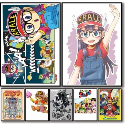 30 Designs Anime Arale Whitepaper Poster Artwork Homedecal Fancy Wall Sticker for Coffee House Bar