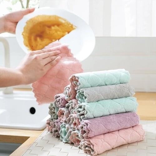 Kitchen Cleaning Cloth Dish Cloth 5/10/20/50pcs Double Sided Absorbent Dishcloth Special Soft Cleaning Towel Household Supplies