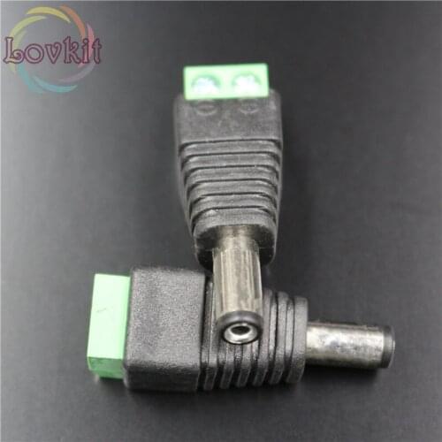 5pcs male Connector Plugs Jack For 5050 / 3528 SMD LED Strip sigle color Light DC Power Supply AC Adapter Plug Cable Retail
