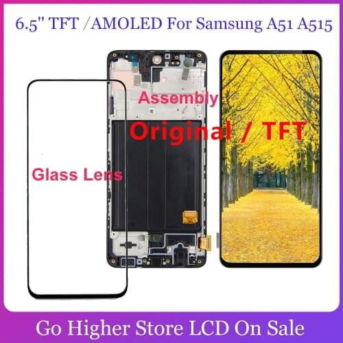 6.5'' Original / TFT For Samsung Galaxy A51 A515 A515F A515F/DS A515FD LCD Display Touch Screen Digitizer Glass Panel Assembly