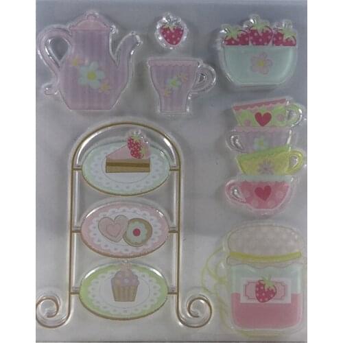 DIY Scrapbooking Albums Afternoon Tea Coffee Stamp/Seal Transparent DIY Silicone Stamp/Seal Decorative Sheets Arts Crafts Sewing