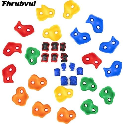 Rock Climbing Holds for Kids, Adult Climbing Rock Wall Grips with Protective Gear Set for Indoor and Outdoor Playground Play Set