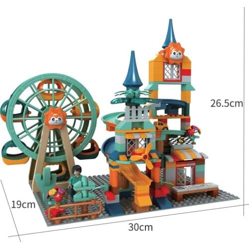 Children Assembled Building Blocks Ferris Wheel Slide Castle Kindergarten Early Education Educational Toys Boys And Girls