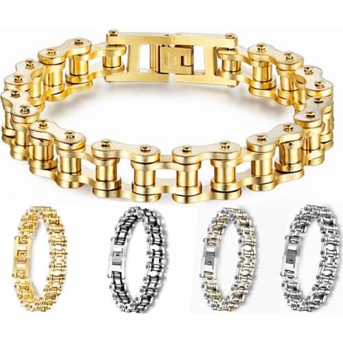 Men Biker Bicycle Motorcycle Chain Bracelet Bangle Punk Stainless Steel Bracelet Men Bangle Men Jewelry Trendy Bracelet