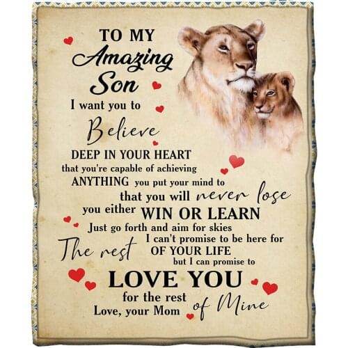 To My Amaging Son 3d printed fleece blanket for Beds Hiking Picnic Thick Quilt Fashionable Bedspread Sherpa Throw Blanket