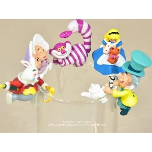 Disney Alice in Wonderland 5pcs/set 3-4cm Action Figure Model Anime Mini Decoration PVC Collection Figurine Toy model children