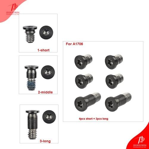 Hanxunda original For Macbook Pro A1706 A1708 1707 Bottom Back Case Cover Screw set space gray