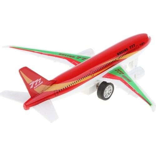 Red 777 Airplane Kids Pull Back Plane Toy Birthday Gift Home Decor
