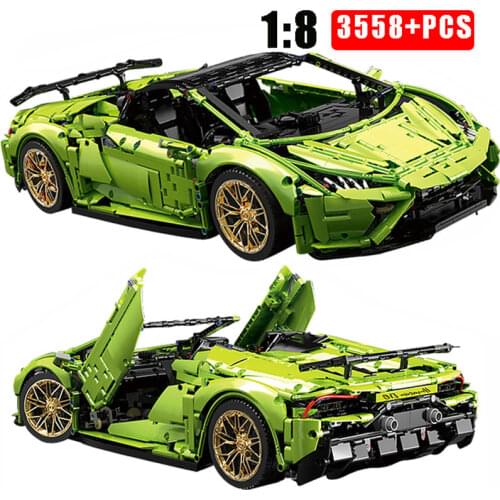 3558PCS Moc Technical Car Series 1:8 Lamborghinied Building Blocks Famous Sport Cars Adult Toys Childrens Education Gifts T5003