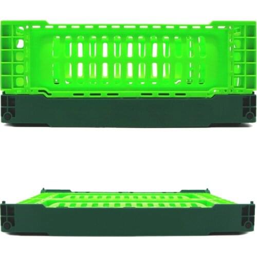 Kitchen Organizer Small Plastic PE Folding Food Office Storage Baskets for Toys Home Boxes Green Sundries Baby Clothes Container