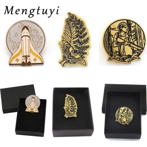 MengtuyI New Arrival The Last Of Us II Ellie Bracelet Present Brooch Backpack Spacecraft Rocket Pins Breastpin Badge Gift Bag