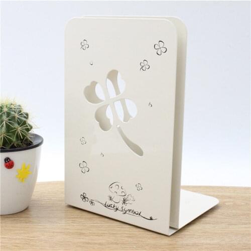 Simple Style Metal Bookends Book Holder L-shaped Desk Organizer Desktop Book Holder School Stationery Office Supplies