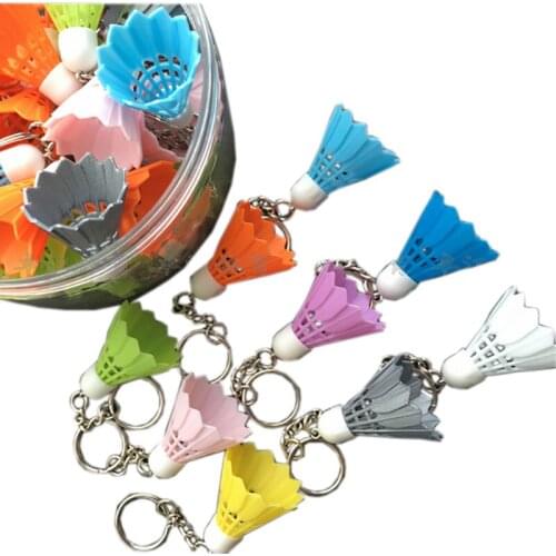 20pcs/lot Cute Badminton Shuttlecock Keychain Sport Keyring for Badminton Racket Club Souvenir