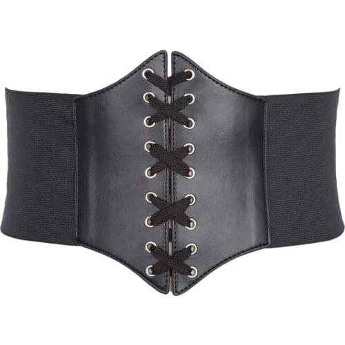 Grace Karin Fashion Corset Belt For Women Slimming Body Leather PU Luxury Belt Corset Cinch Tie Waist Wide Belt Waistband Ladies