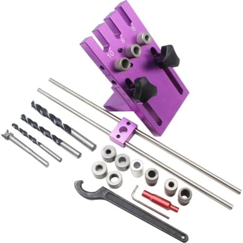 Woodworking tool,DIY Woodworking Joinery High Precision Dowel Jigs Kit,3 in 1 Drilling locator,08450A drilling guide kit