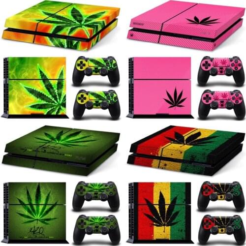 Green Leaf design For PS4 Console and Controllers stickers For ps4 skin sticker for PS4 vinyl sticker