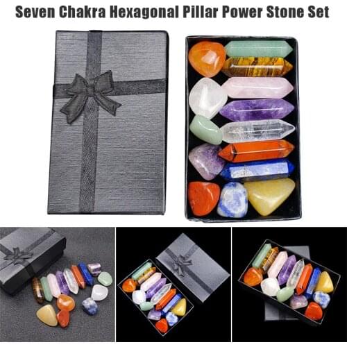 NEW 7 Chakra Stone Set Mothers Day Gift Meditation Stone Yoga Amulet With Gift Box