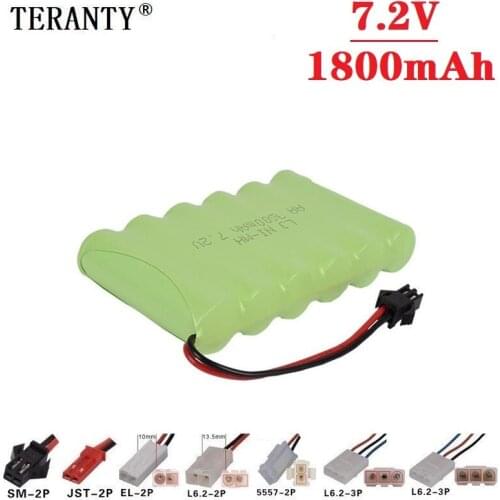 Upgrade 7.2v 1800mah NiMH Battery For Rc Toys Cars Tanks Trucks Robots Guns Boats AA Ni-MH 7.2v Rechargeable Battery Pack 1pcs