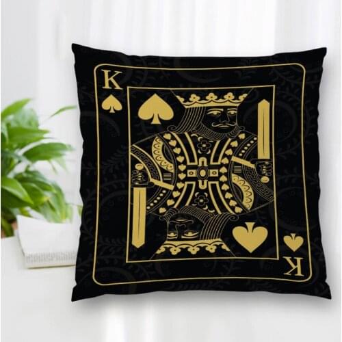 Custom Playing Cards Pillowcase With Zipper Bedroom Home Office Decorative Pillow Sofa Pillowcase Cushions Pillow Cover 40x40cm