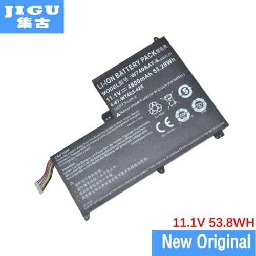 JIGU Original W740BAT-6 3ICP7/34/95-2 6-87-W740S-42E1 Laptop Battery For CLEVO W740SU Series S413 11.1V 53.28WH